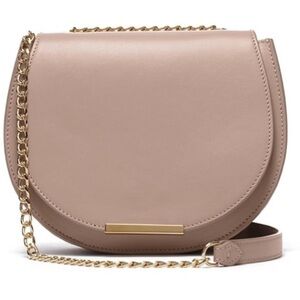 Cuyana Mini Saddle Bag Dusty Pink Quartz Leather Shoulder Bag A1